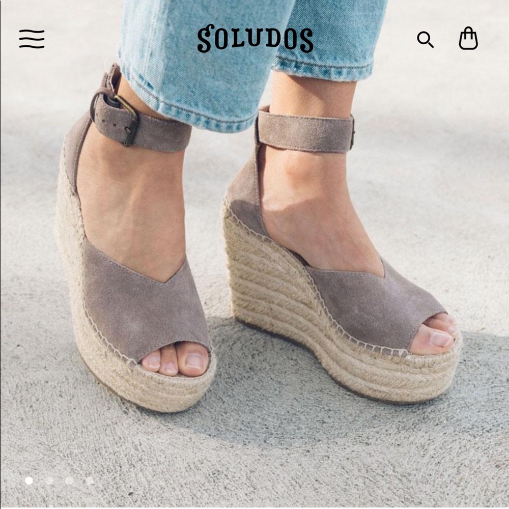 Soludos Scale Platform Wedge in Ash